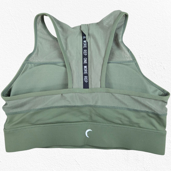 Zyia Active All-Star Sports Bra Sage Green Mesh Back Racerback Size Medium - Picture 7 of 7